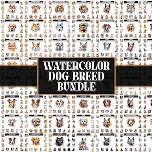 900+ Aquarell Hund Bundle Clipart, hochwertige JPGs, Hund Clipart, Kartenherstellung, digitales Papierhandwerk, digitaler Download, kommerzielle Nutzung