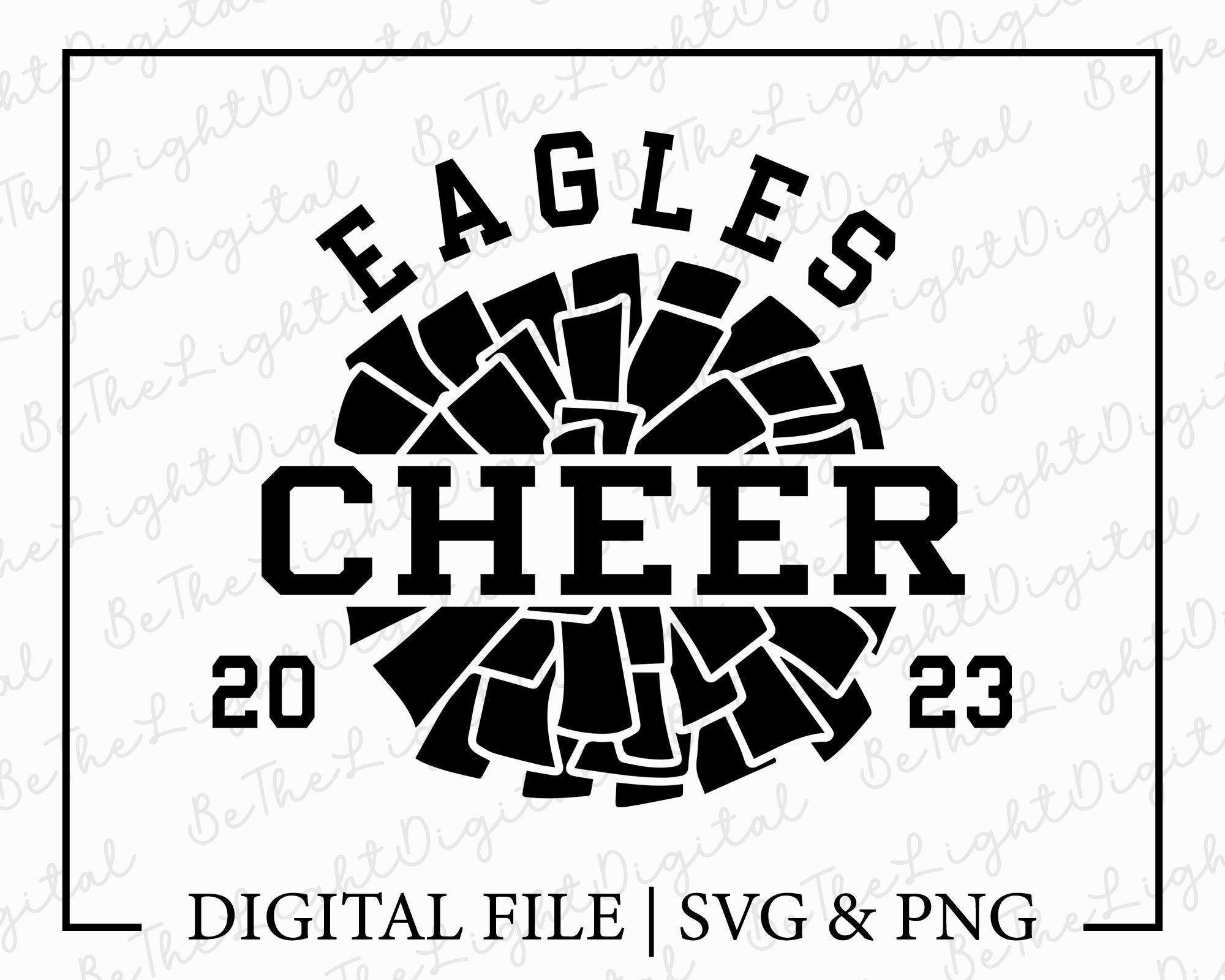 Cheer Eagles 2023 Svg, Pom Pom Svg, Printables, Cheerleader Svg, Cricut