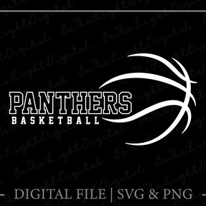 Panthers Basketball Svg, Team Spirit Svg, Basketball Lover Svg, Sports Svg, Mascot Svg, Basketball Svg, Digital Downloads, Svg Cut Files