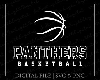 Panthers Basketball Svg, Basketball Lover Svg, Team Spirit Svg, Sports Svg, Basketball Svg, Mascot Svg, Digital Downloads, Svg Cut Files