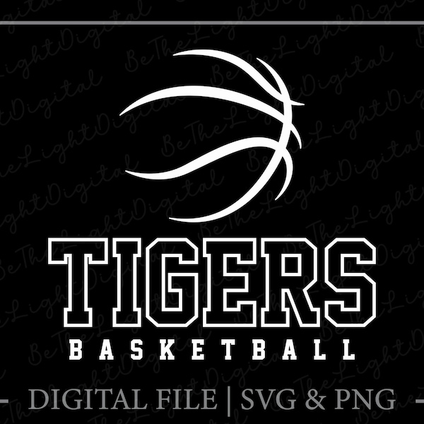 Tiger Basketball SVG, Basketball Liebhaber, Team Spirit, Sport, Basketball, Basketball, Maskottchen, digitale Downloads, geschnittene Dateien