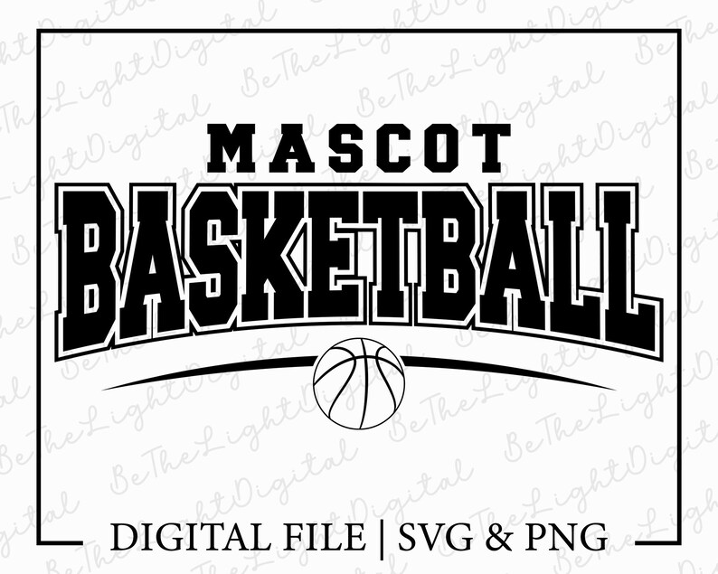 Basketball Mascot Svg Team Name Svg Custom Basketball Svg Etsy