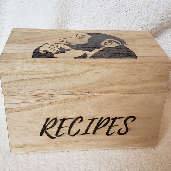 Wooden Recipe Box Etsy