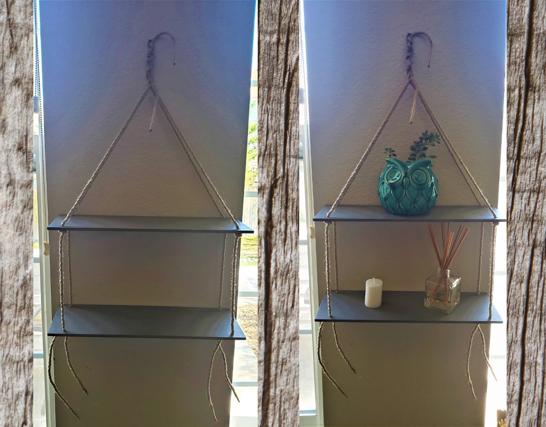 Estantes colgantes de madera rústica | Etsy