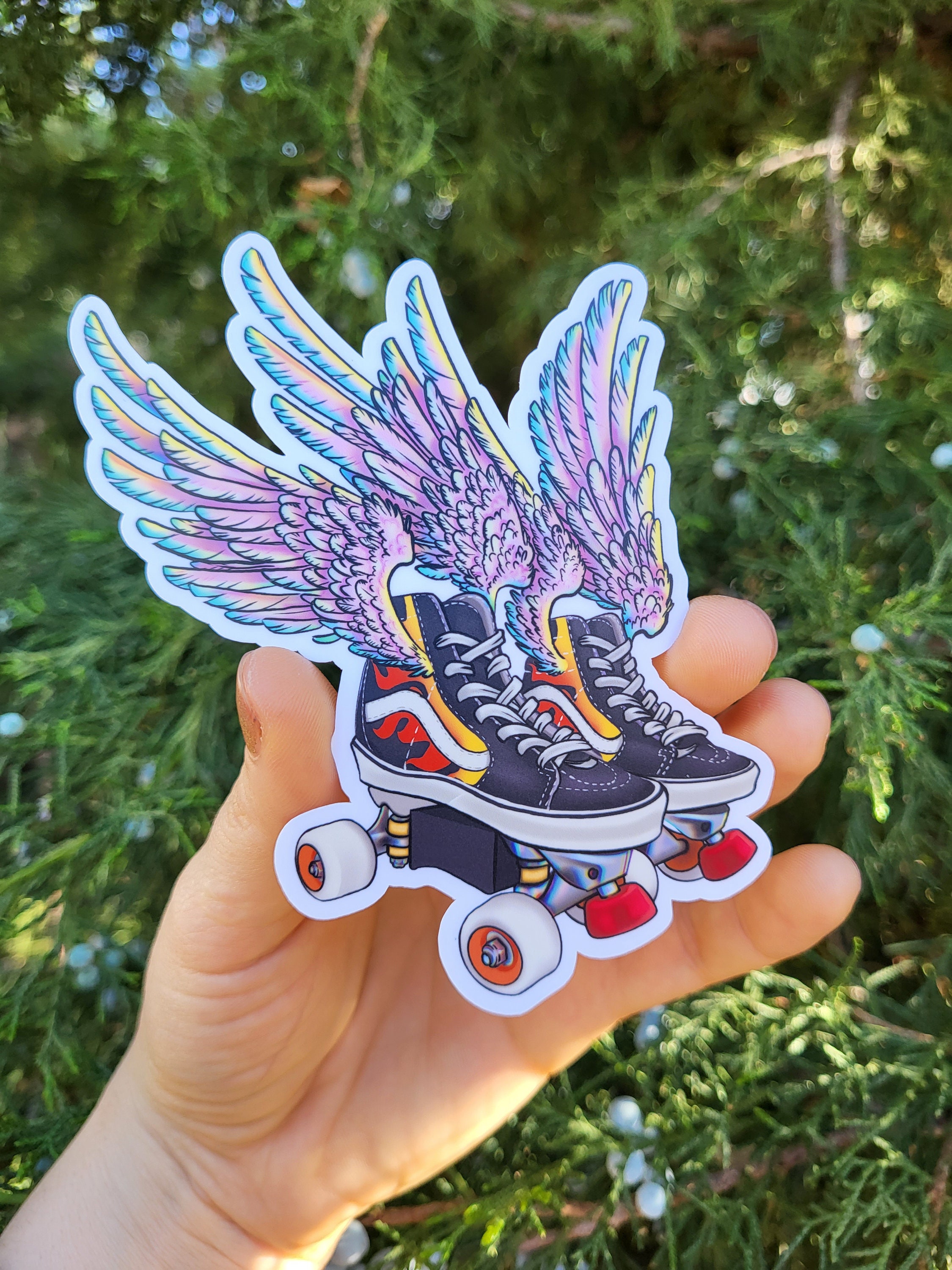 Angel Wing Rollerskate Sticker, Vans Rollerskate, Rollerskate Sticker, Quad Skates, Roller Derby Sticker