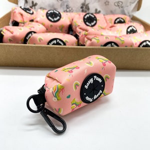 Retro rainbows dog poop bag holder