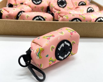 Retro rainbows dog poop bag holder