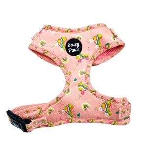 Dog chest harness - Retro Rainbows