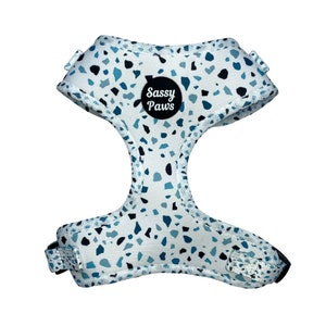Dog chest harness - Blue terrazzo