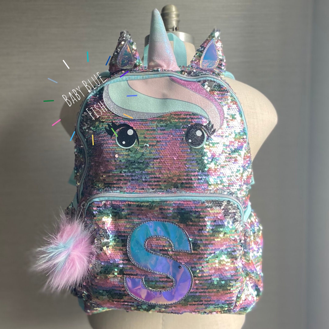 pastel initial flip sequin mini backpack