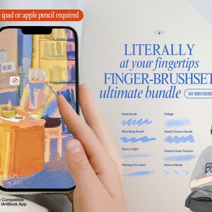 完全な初心者向け究極バンドルセット デジタルアートブラシ 指で絵を描く 携帯電話で描く 見知らぬ人を描く iPad なし Apple Pencil クレヨンテクスチャ