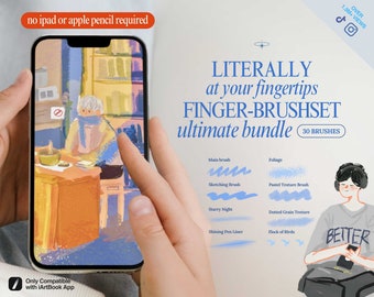 Full Beginner Ultimate Bundle Set Digital Art Brush For Fingers Painting Mobile Phones Drawing Strangers No iPad Apple Pencil Crayon Texture