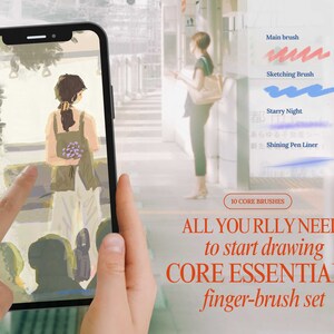 Core Essentials Basic Sketching Brush Set Digital Art Brush For Fingers Painting on Mobile Phones, No iPad / Apple Pencil, Texture Brush