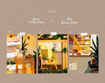 Singapore Bakery, Singapore Cafe, Set of 3 prints, small prints, illustrations, books, singapore, A6 , birthday, gift