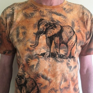 Hand screen printed Elephants T shirt