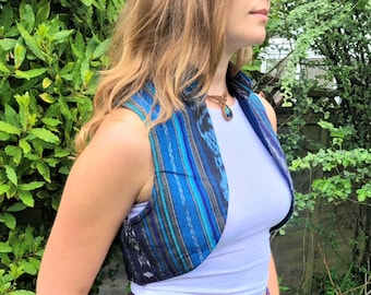 Womens ethically made handwoven unique elfin waistcoat