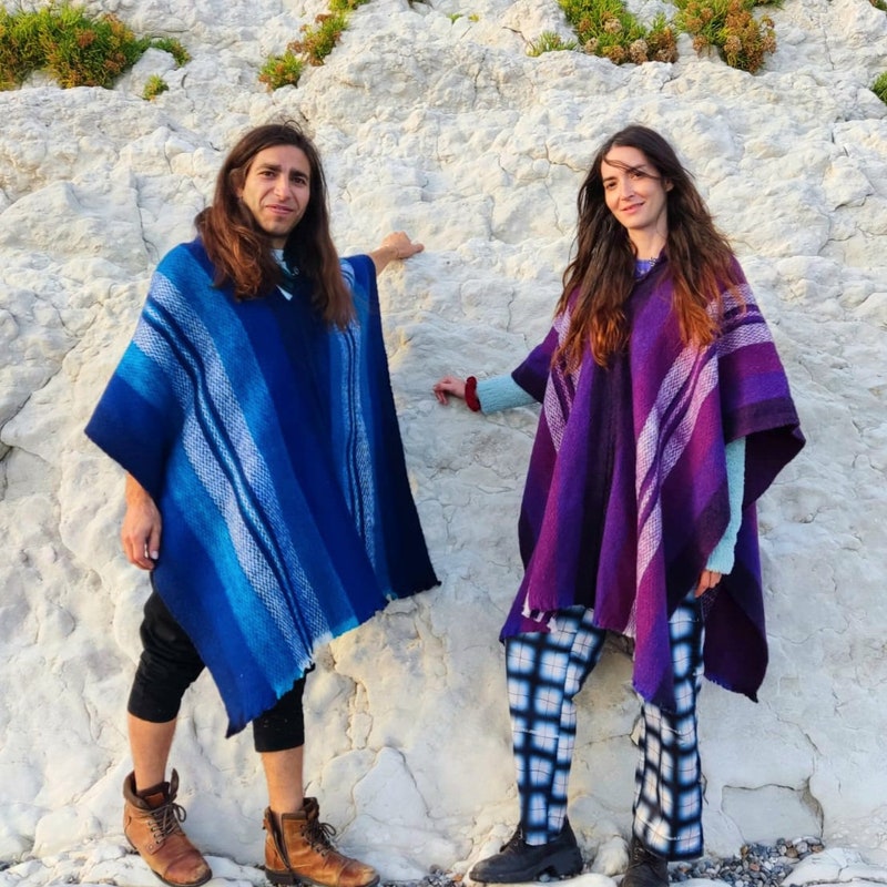 Poncho Maculato Turchese