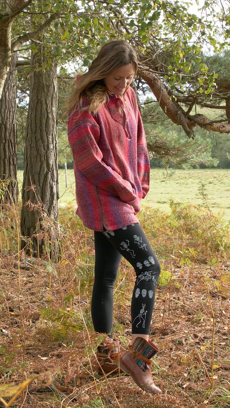 Leggings de yoga estampadas a mano. Day of Dead photo 2