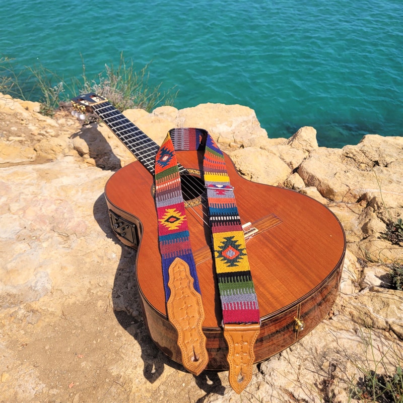 Beaded Guitar Strap | Blue Star main image 0