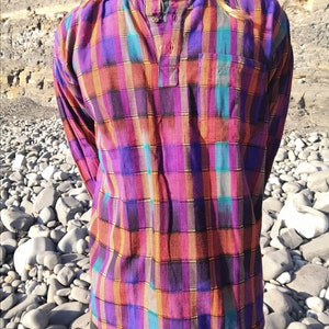 Hand woven ethnic long sleeve mens shirt