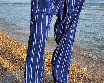 Hand Woven 100% Cotton Colourful Comfy Unisex Trousers with Pockets from Guatemala
