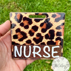 Cheetah Print Badge Buddy, Leopard Badge Buddy, Vertical Badge Buddy, Horizontal Badge Buddy, Id Holder, Nurse Gift