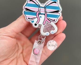 L&D Nurse Bow Badge Reel, Labor and Delivery Nurse Badge Reel, Obstetrics and Gynecology, OBGYN Nurse Badge Reel, L and D Nurse Gift