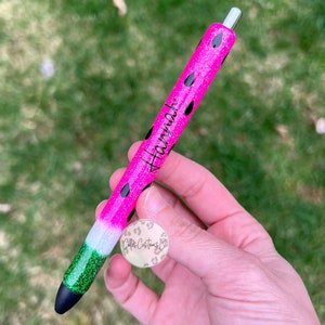 Watermelon Glitter Pen, Glitter Pen, Planner Accessories, Ink Joy Glitter Pen, Personalized Glitter Pen, Summer Glitter Pen