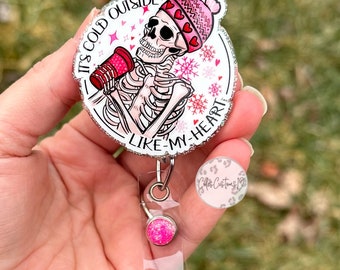 Valentine Badge Reel, Valentines Day Badge Reel, Winter Badge Reel, Seasonal Badge Reel, Nurse Gift, ID Holder, Teacher Gift