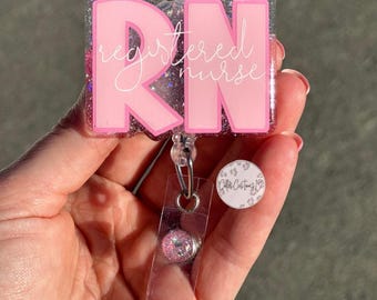 Registered Nurse Badge Reel, RN Badge Reel, Rn Nurse, ID Holder, RN Gift, Nurse Gift, Rn Nurse Grad Gift