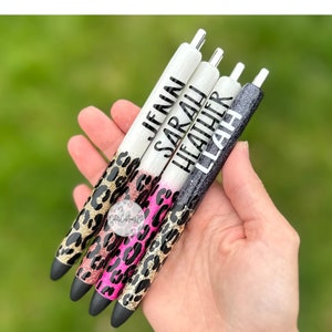Ombre’ Glitter Pens, Leopard Print Glitter Pens, Planner Accessories, Ink Joy Glitter Pens, Personalized Glitter Pens, Cheetah Glitter Pens