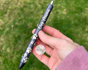Dog Mom Glitter Pen, Veterinarian Glitter Pen, Vet Tech Glitter Pen, Mothers Day Gift, Paw Print Glitter Pen, Vet Tech Gift