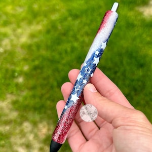 American Flag Glitter Pen, Patriotic Glitter Pen, 4th of July Glitter Pen, Planner Accessories, Personalized Glitter Pen