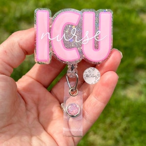 ICU Nurse Badge Reel, Intensive Care Unit Nurse Badge Reel, Icu Nurse, ID Holder, RN Gift, Nurse Gift, Icu Nurse Grad Gift