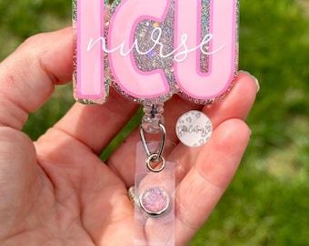 ICU Nurse Badge Reel, Intensive Care Unit Nurse Badge Reel, Icu Nurse, ID Holder, RN Gift, Nurse Gift, Icu Nurse Grad Gift