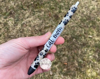 Cat Mom Glitter Pen, Veterinarian Glitter Pen, Vet Tech Glitter Pen, Mothers Day Gift, Paw Print Glitter Pen, Vet Tech Gift