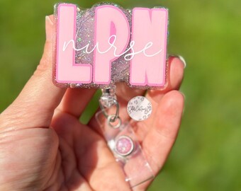 LPN Nurse Badge Reel, Licensed Practical Nurse Badge Reel, LPN Nurse, ID Holder, Lpn Nurse Gift, Nurse Gift, Lpn Grad Gift