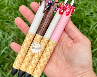 Ice Cream Glitter Pen, Summer Glitter Pen, Glitter Pen, Planner Accessories, Ink Joy Glitter Pen, Personalized Glitter Pen