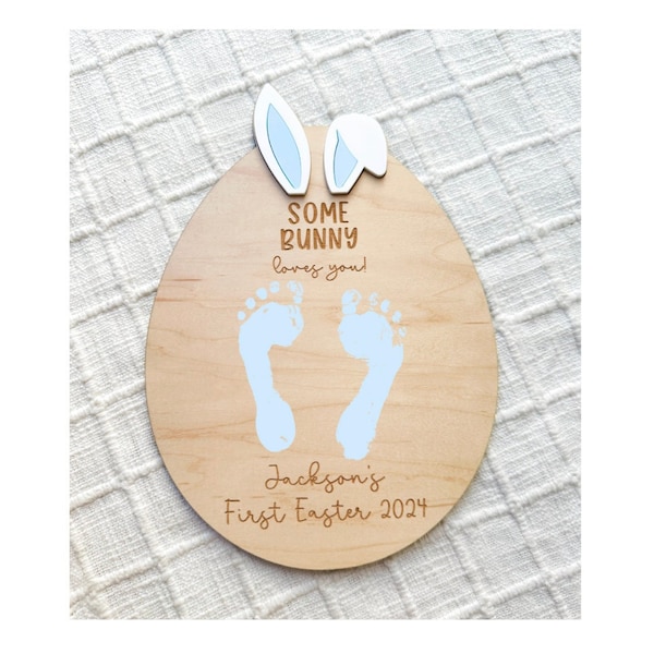 First Easter Foot Print, Easter DIY, Some Bunny Loves You, Easter Craft, Easter Basket Stuffer, Kids Easter, Baby Milestones, Babys First