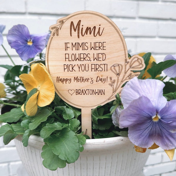 Personalized Flower Stake, Mothers Day Gift, Teacher Gift, Mothers Day Flowers, Plant Stake, Teacher Appreciation Day