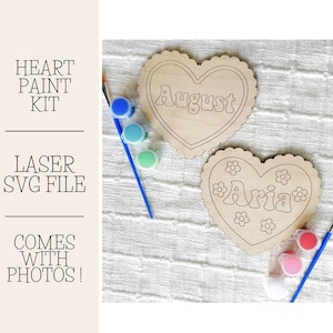 Valentines Heart Paint Kit Laser File, Valentines SVG File, Glowforge File, Valentines Laser File, Heart SVG