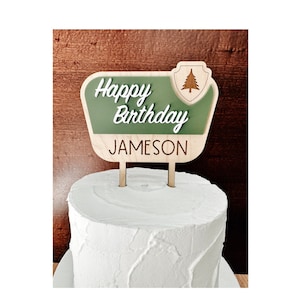 National Park Cake Topper, One Happy Camper Cake Topper, Camping Party, First Birthday, Forest Birthday, Woodsy Party, Outdoor Party