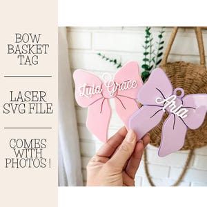 Fichier laser étiquette panier noeud, fichier SVG, fichier Glowforge, étiquette de Pâques, Pâques SVG, fichier laser de Pâques, étiquette de la Saint-Valentin, fichier laser de la Saint-Valentin