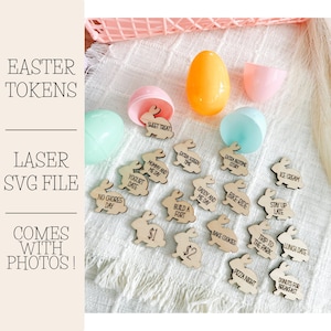Easter Egg Hunt Tokens Laser File: Bunny SVG Glowforge File