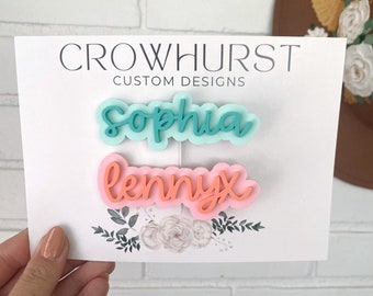 Personalized Name Hair Clip, Name Clip, Personalized Hair Bow, Alligator Clip, Personalized Barrette, Hair Accessory, Claw Clip, Hair Clip