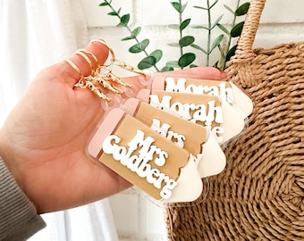 Teacher Keychain, Teacher Gift, Key Chain, Pencil Keychain, Teacher Name Keychain, Teacher Gift, Personalized, Teacher Appreciation Week