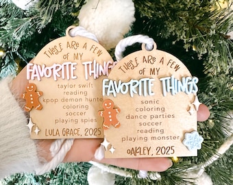 Personalized Favorite Things Ornament, Yearly Ornament, Milestones, Baby's First Christmas