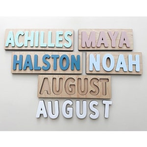 Wooden Name Puzzle, Gift for Kids, Name Puzzles for Toddlers, Montessori Baby Toys, First Birthday Gift, Baby Shower Gift