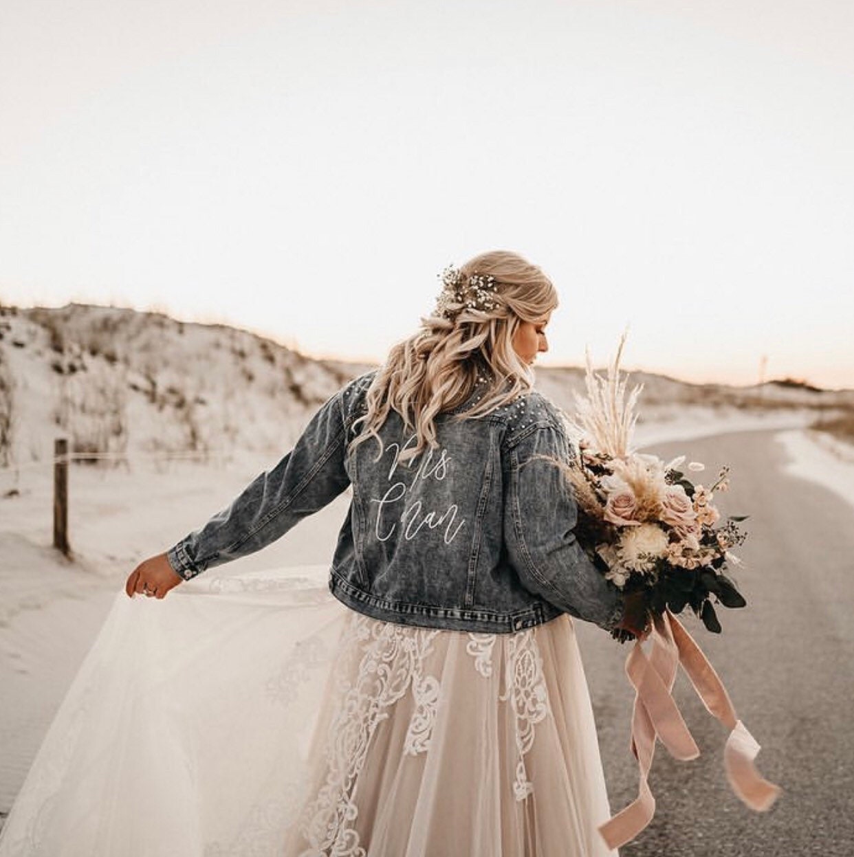 Personalized Pearled Bridal Denim Jacket / Mrs. Jacket / Etsy