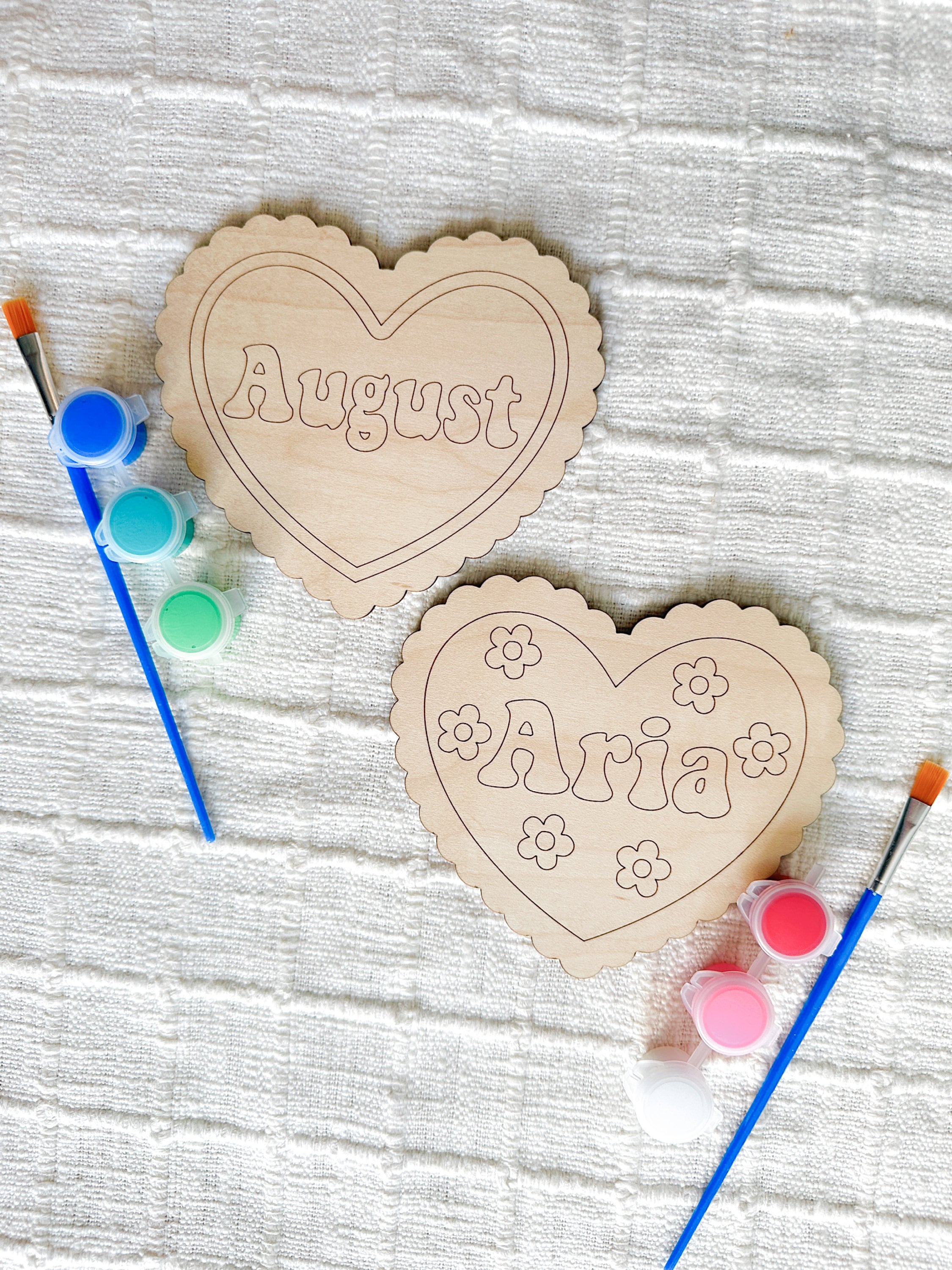 Personalized Heart Paint Kit, Valentines Craft, Valentines Basket, Basket Stuffer, Kid&#39;s Vday Basket, Basket Tag, Kid&#39;s Valentines